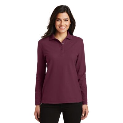 Women's Silk Touch Long Sleeve Polo Thumbnail