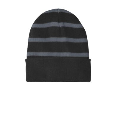 Striped Beanie with Solid Band Thumbnail