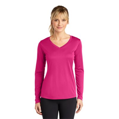 Ladies Long Sleeve PosiCharge ® Competitor V Neck Tee Thumbnail