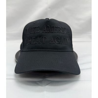 MAGA Hat - Black with Black Embroidery Thumbnail